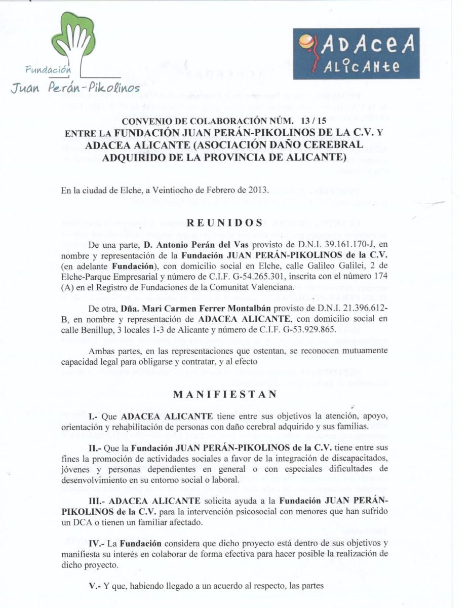 CONVENIO JUAN PERAN-PIKOLINOS 28/3/2013
